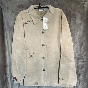 NWT Chico’s Suede Western Jacket Size 3 (3) Western Desert Diamond Back